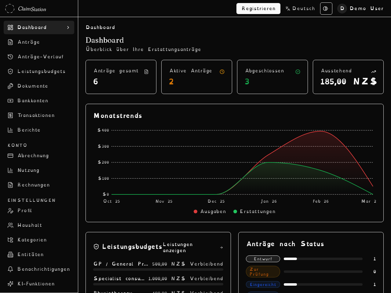 ClaimStation Dashboard (OpenDyslexic, High Contrast)